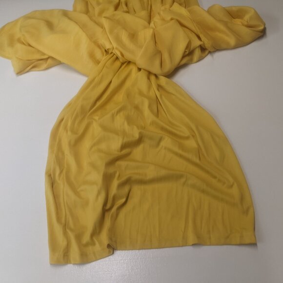 NWT Fashion Nova Mustard Colored Size Medium Backless Dress - Picture 9 of 16